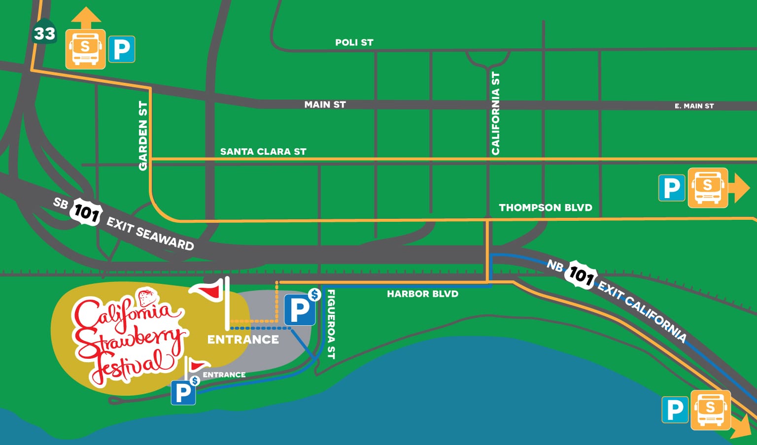 map parking routes